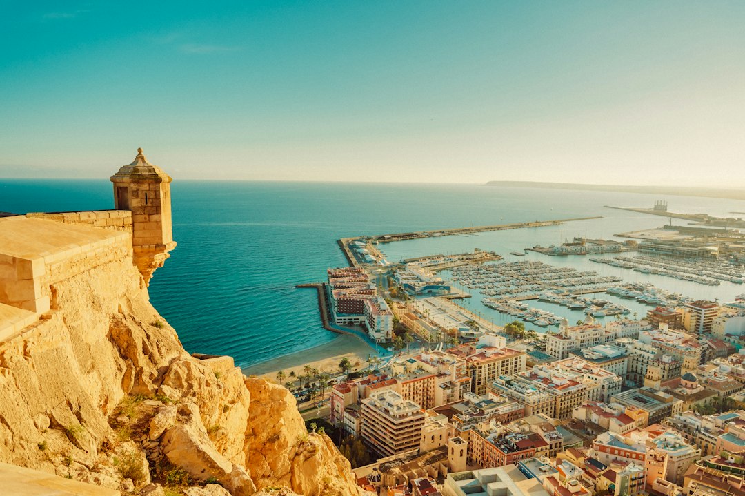 Panoramic view of Alicante, Spain, with the city and Mediterranean coastline