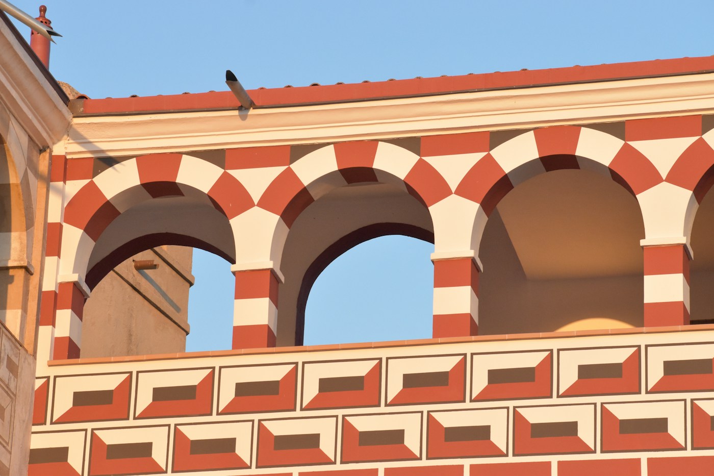 Bright architectural detail in Badajoz, Extremadura