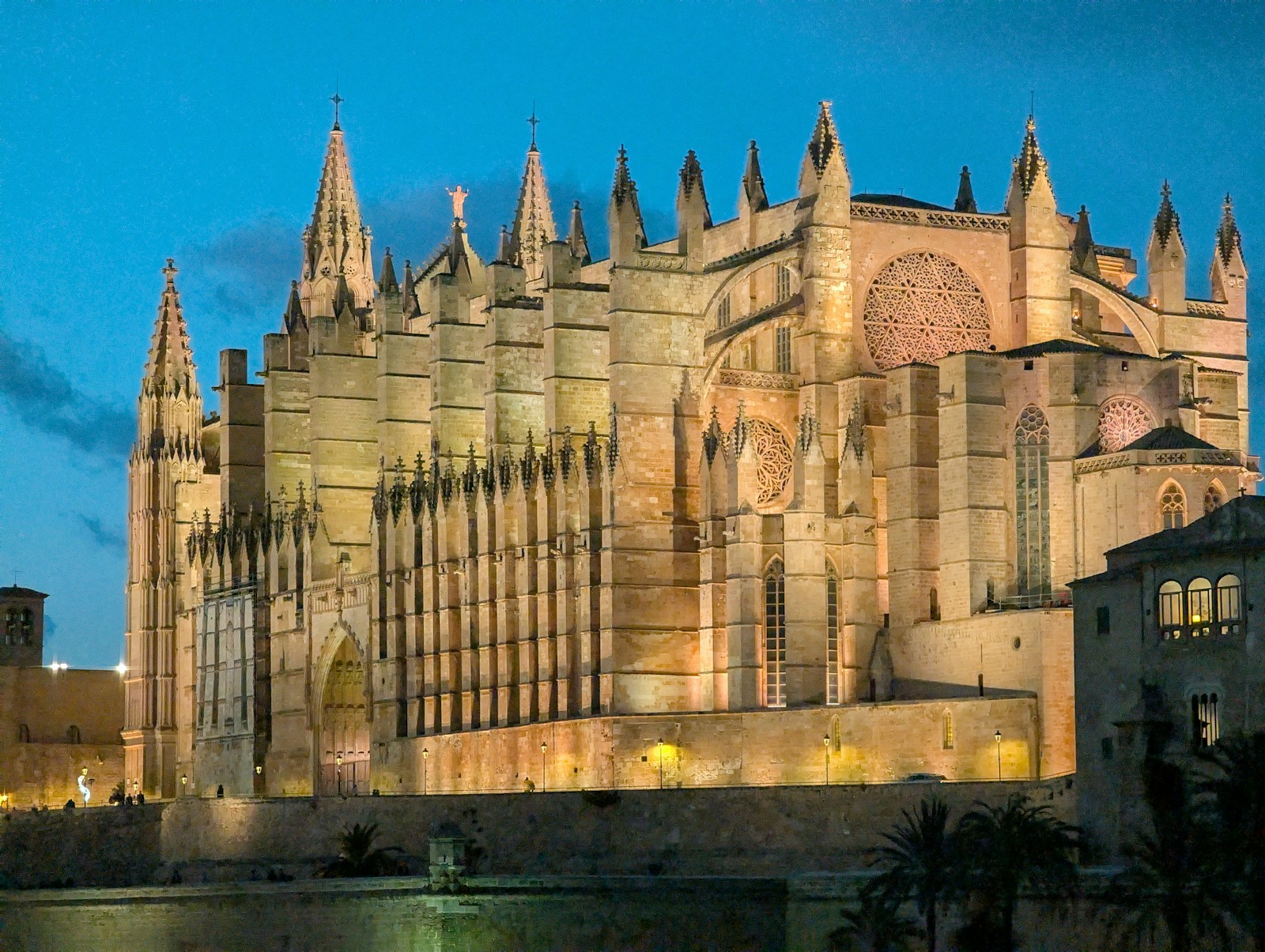 Historic cathedral rising above the old town of Palma de Mallorca